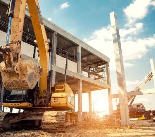 excavator on a construction site